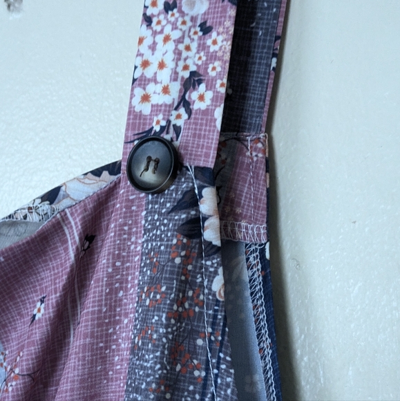 Floral Blue and Pink Wide Leg Romper - Picture 8 of 9